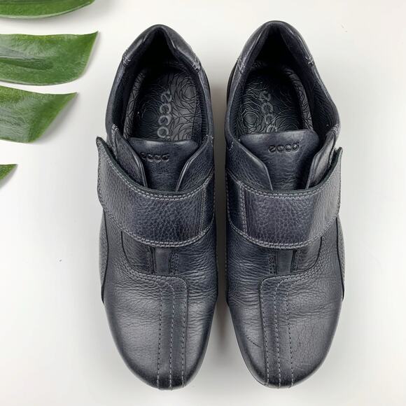 Ecco Comfort Shoes Black Leather Adjustable Strap Women's 39 US 8 8.5 - Picture 2 of 12